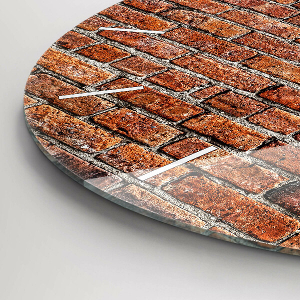 Ceas rotund de perete din sticlă Zid vechi de cărămidă