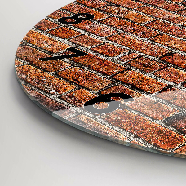 Ceas rotund de perete din sticlă Zid vechi de cărămidă