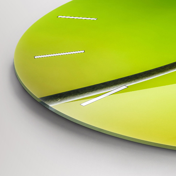 Ceas rotund de perete din sticlă Flori albastre