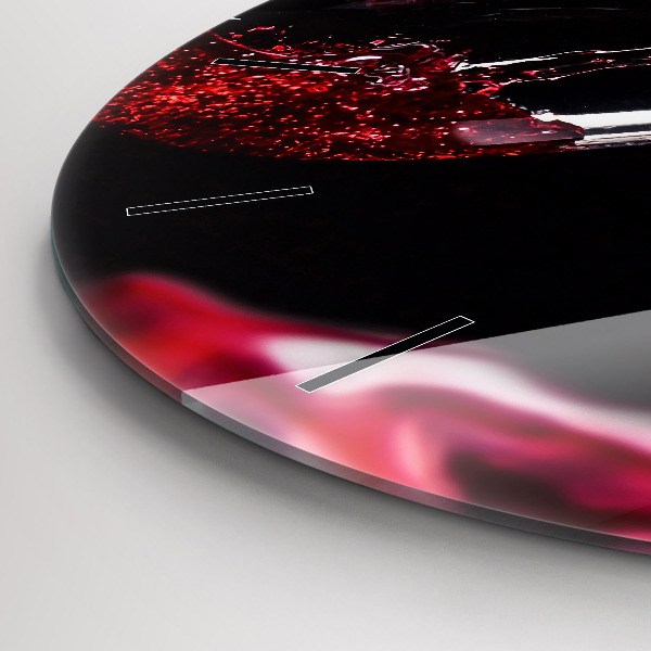 Ceas rotund de perete din sticlă Vin roșu