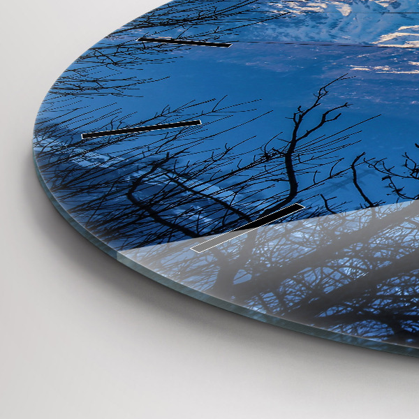 Ceas rotund de perete din sticlă Vedere la munte