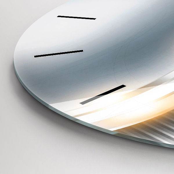 Ceas rotund de perete din sticlă Abstracția metalului