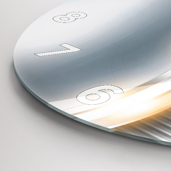 Ceas rotund de perete din sticlă Abstracția metalului