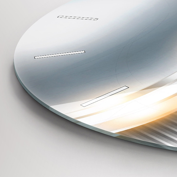 Ceas rotund de perete din sticlă Abstracția metalului