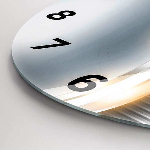 Ceas rotund de perete din sticlă Abstracția metalului