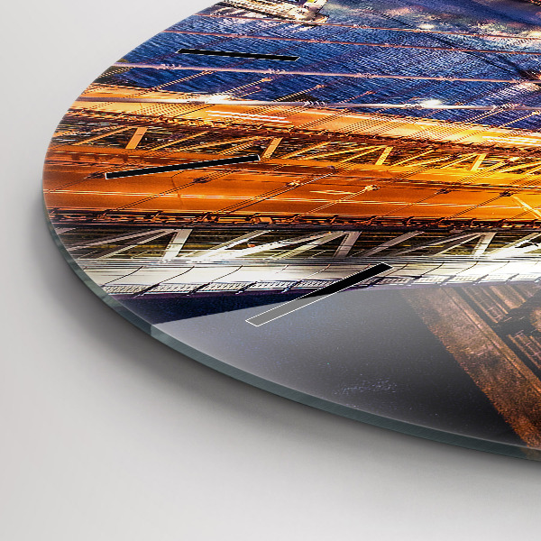 Ceas rotund de perete din sticlă New York și apusul soarelui