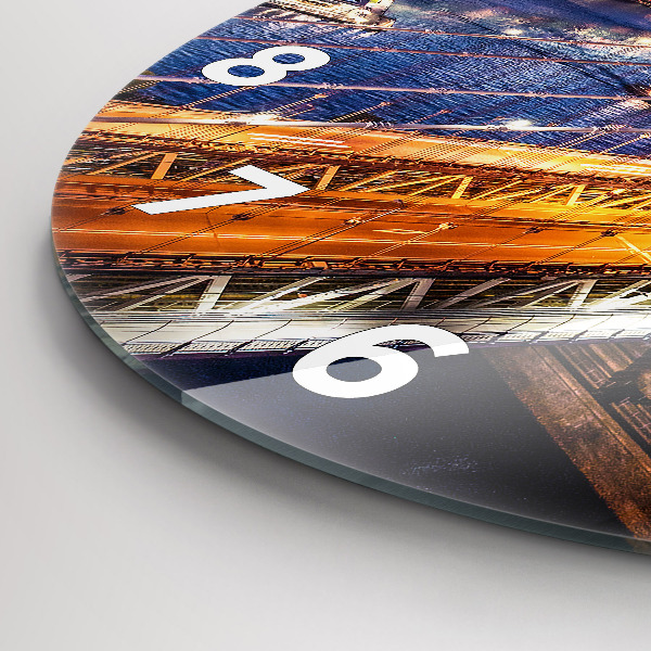 Ceas rotund de perete din sticlă New York și apusul soarelui