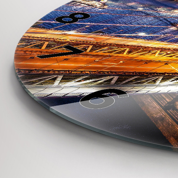 Ceas rotund de perete din sticlă New York și apusul soarelui