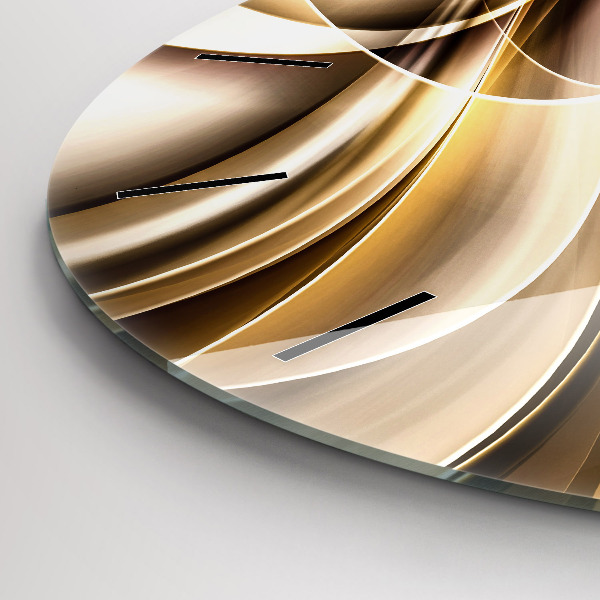 Ceas rotund de perete din sticlă Valuri abstracte