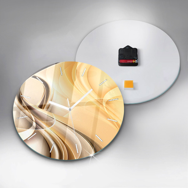 Ceas rotund de perete din sticlă Valuri abstracte