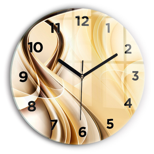 Ceas rotund de perete din sticlă Valuri abstracte