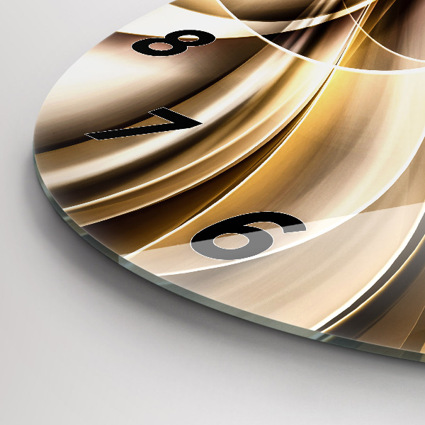 Ceas rotund de perete din sticlă Valuri abstracte