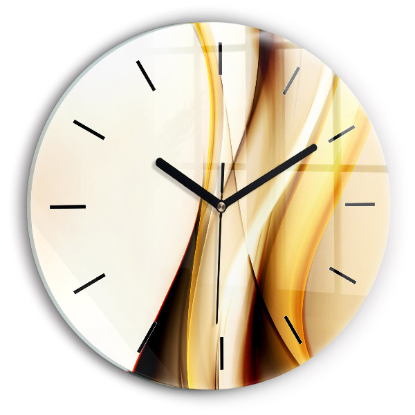 Ceas rotund de perete din sticlă Abstracția valurilor