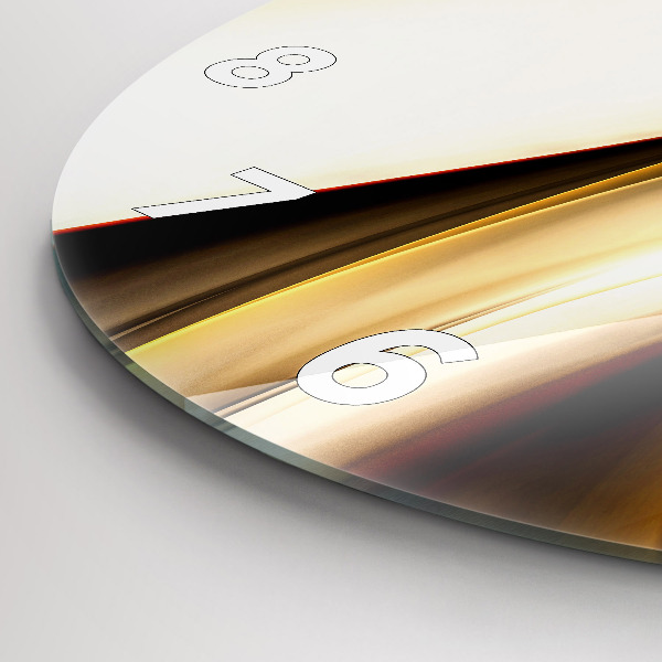 Ceas rotund de perete din sticlă Abstracția valurilor