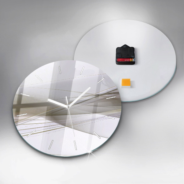 Ceas rotund de perete din sticlă Abstracție strălucitoare
