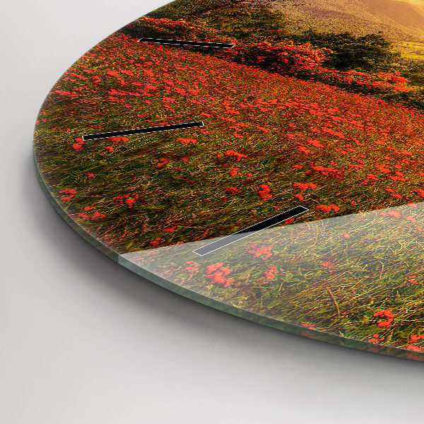 Ceas rotund de perete din sticlă Arborele inimii iubirii