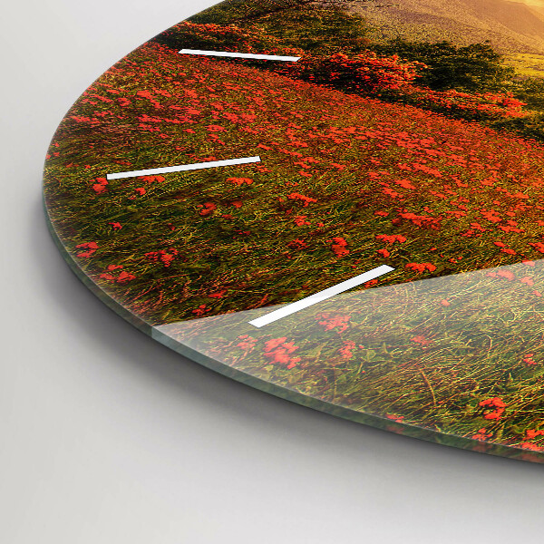 Ceas rotund de perete din sticlă Arborele inimii iubirii