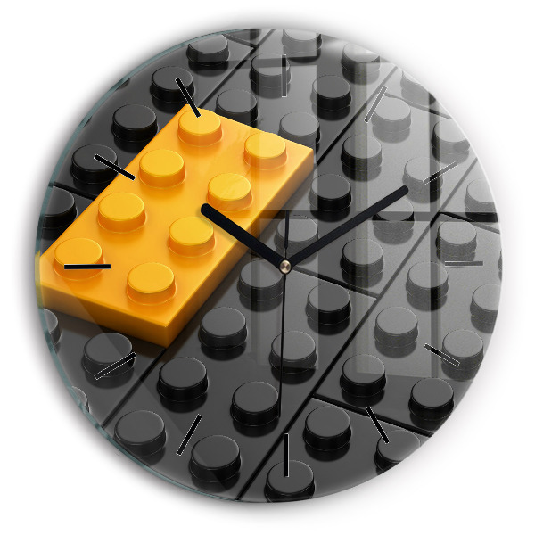 Ceas rotund de perete din sticlă Blocuri de jucărie