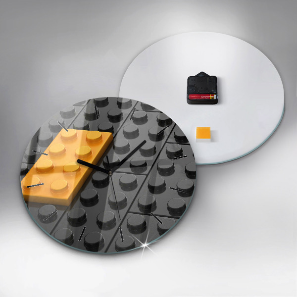 Ceas rotund de perete din sticlă Blocuri de jucărie