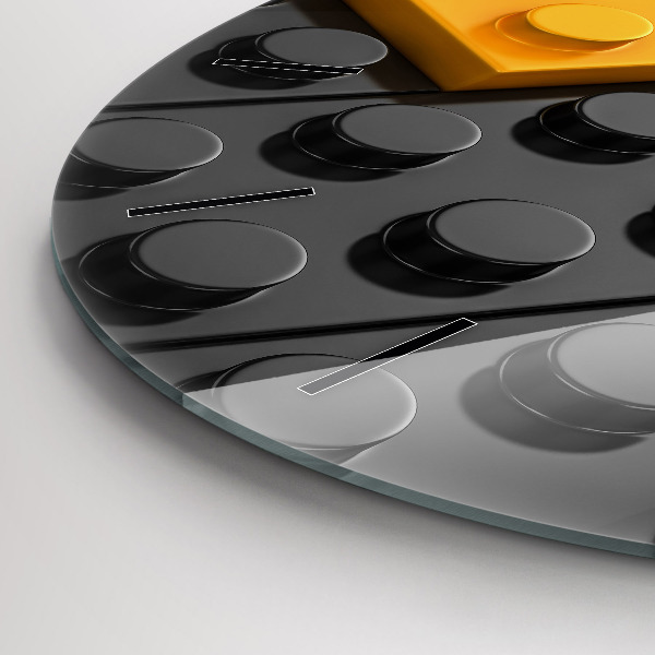 Ceas rotund de perete din sticlă Blocuri de jucărie