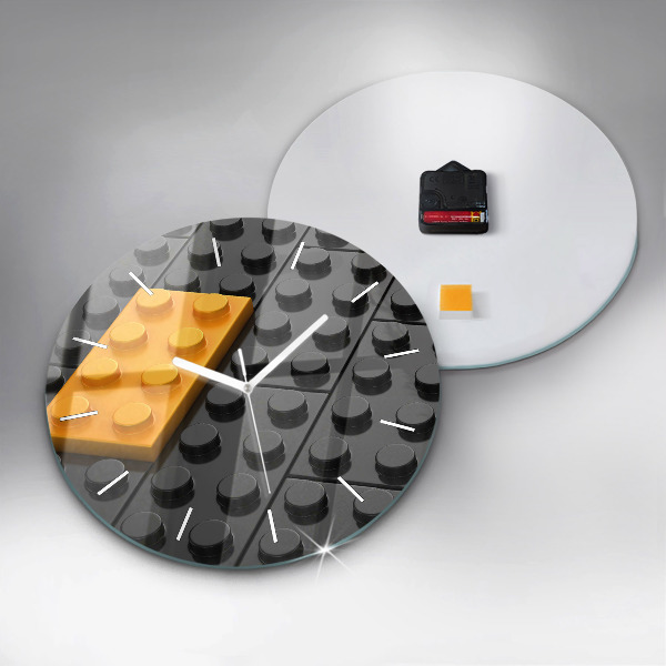 Ceas rotund de perete din sticlă Blocuri de jucărie