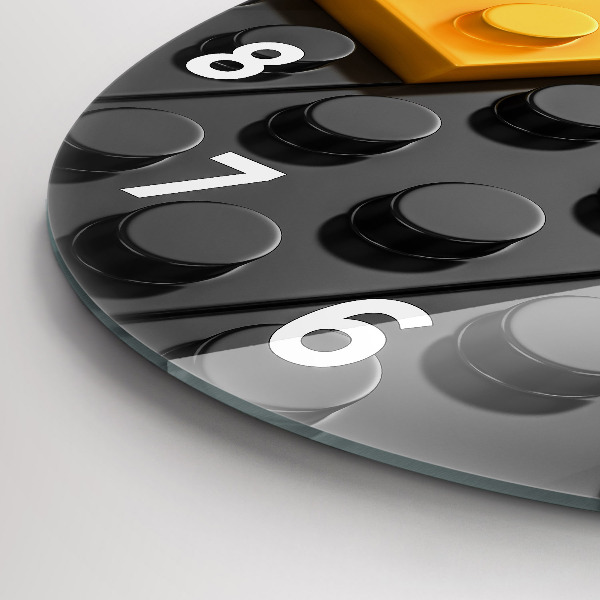 Ceas rotund de perete din sticlă Blocuri de jucărie