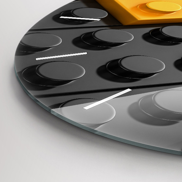 Ceas rotund de perete din sticlă Blocuri de jucărie