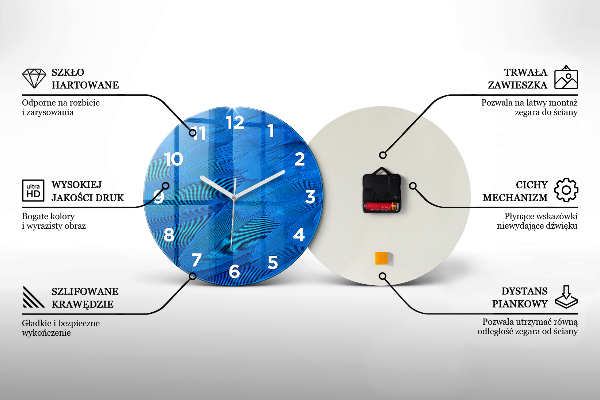 Ceas rotund de perete din sticlă Ilustrație de leu maro