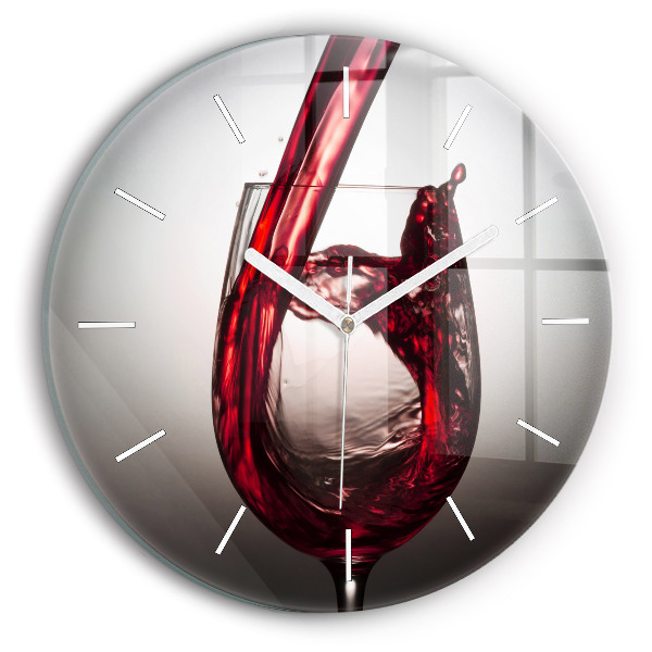 Ceas rotund de perete din sticlă pahar de vin