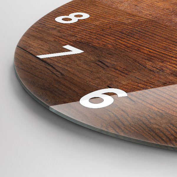 Ceas rotund de perete din sticlă Lemn vechi