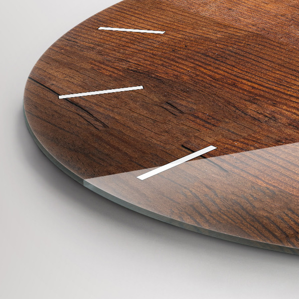 Ceas rotund de perete din sticlă Lemn vechi