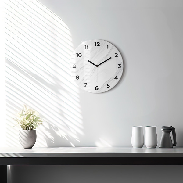 Ceas rotund de perete din sticlă Marmură decorativă