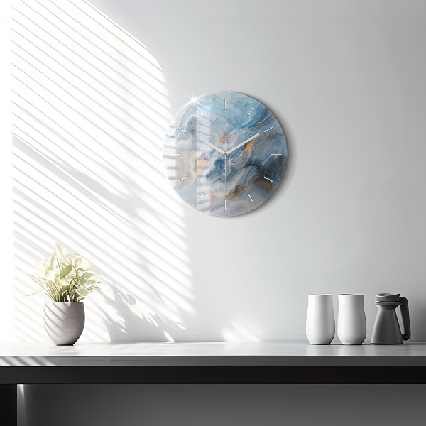 Ceas rotund de perete din sticlă Model de marmură