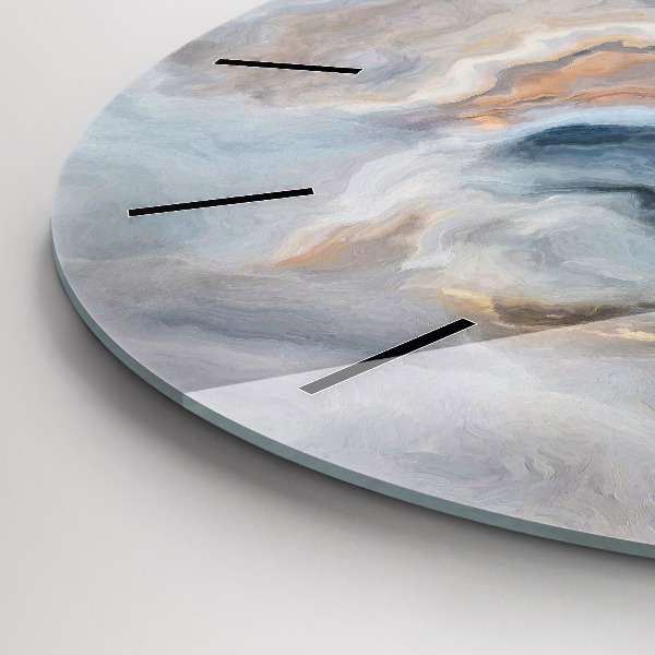 Ceas rotund de perete din sticlă Model de marmură