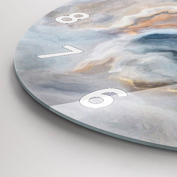 Ceas rotund de perete din sticlă Model de marmură