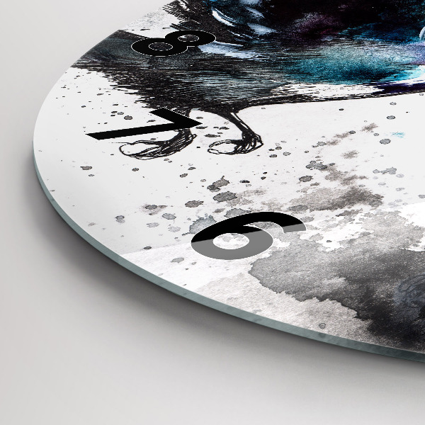 Ceas rotund de perete din sticlă Păsări pictate