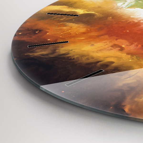 Ceas rotund de perete din sticlă Imagine abstractă