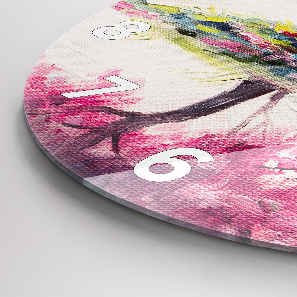 Ceas rotund de perete din sticlă Mozaic de copac