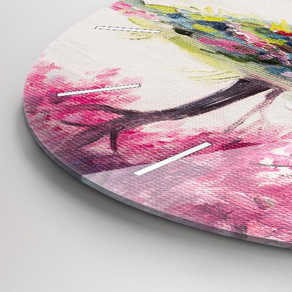 Ceas rotund de perete din sticlă Mozaic de copac