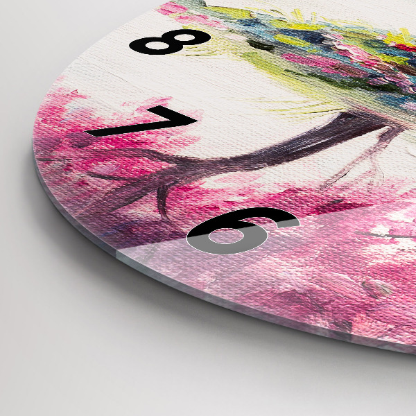 Ceas rotund de perete din sticlă Mozaic de copac