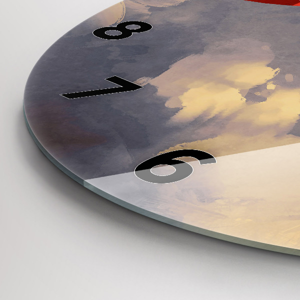 Ceas rotund de perete din sticlă Nave de hârtie