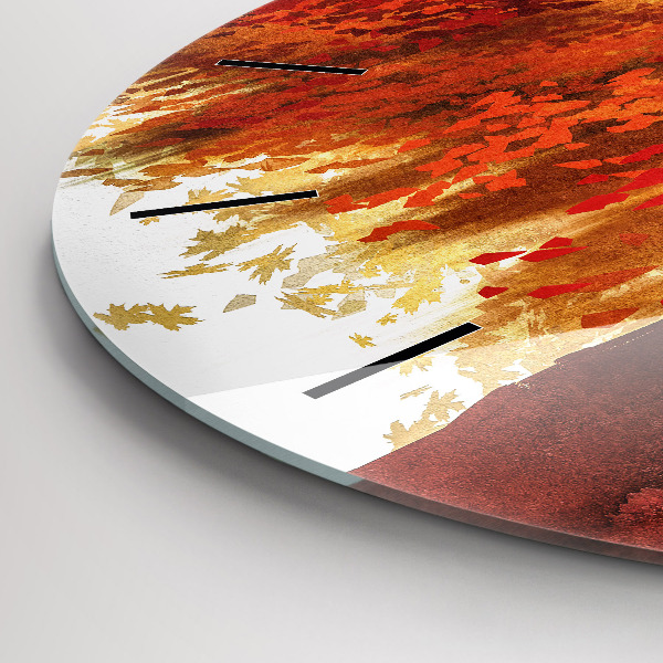 Ceas rotund de perete din sticlă Mireasa toamna