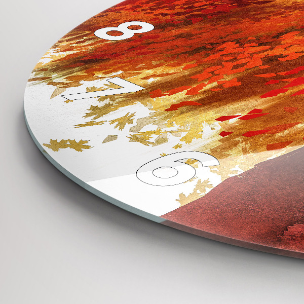 Ceas rotund de perete din sticlă Mireasa toamna