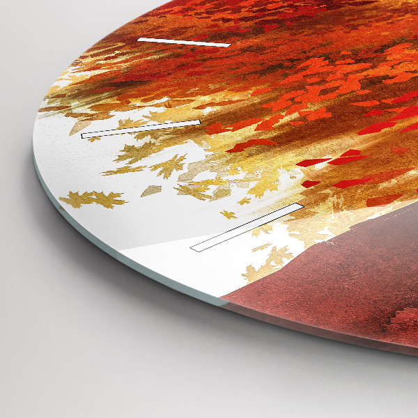 Ceas rotund de perete din sticlă Mireasa toamna