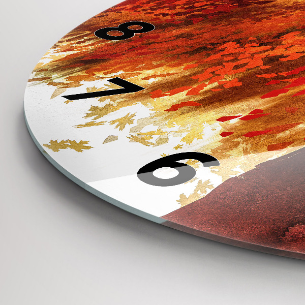 Ceas rotund de perete din sticlă Mireasa toamna