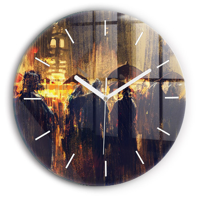 Ceas rotund de perete din sticlă Impresionismul în artă Rynek