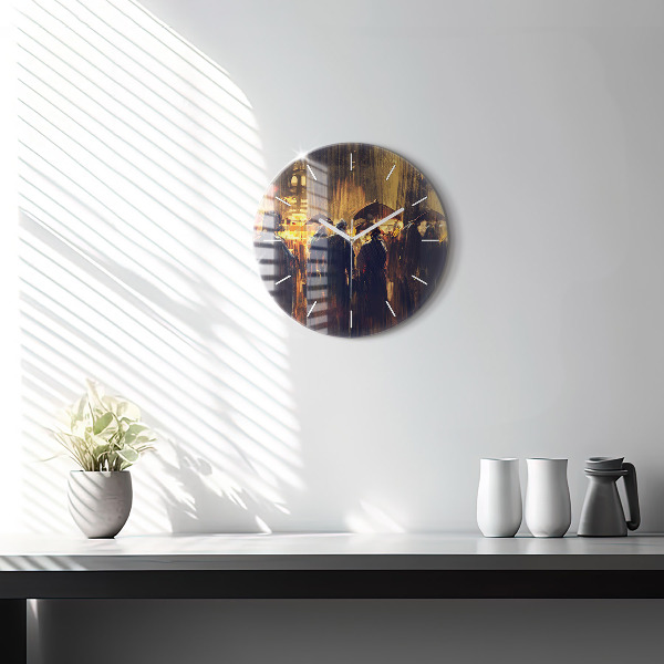 Ceas rotund de perete din sticlă Impresionismul în artă Rynek