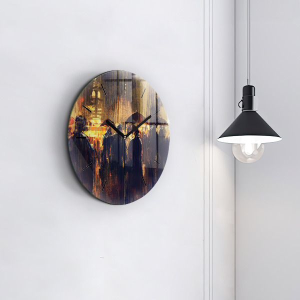 Ceas rotund de perete din sticlă Impresionismul în artă Rynek