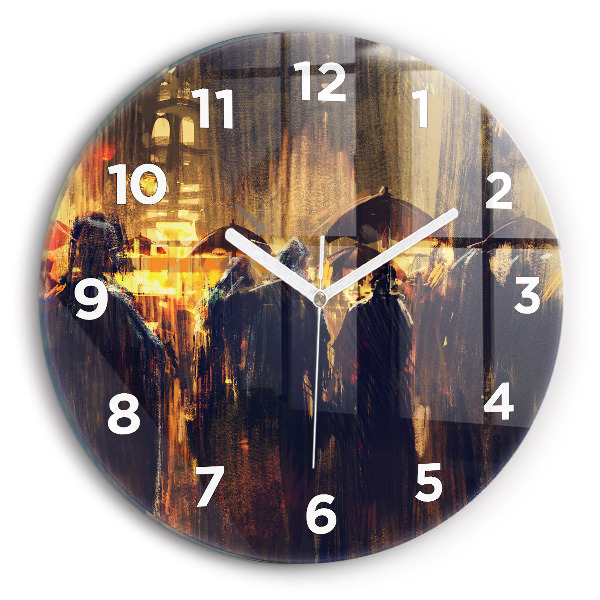Ceas rotund de perete din sticlă Impresionismul în artă Rynek