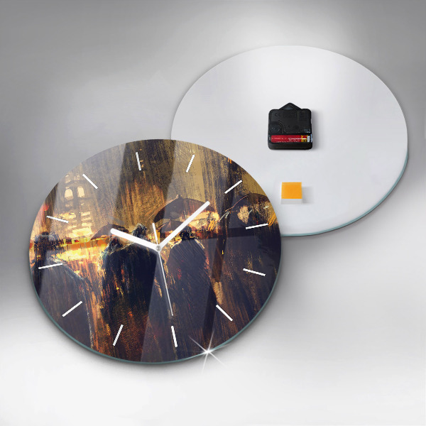 Ceas rotund de perete din sticlă Impresionismul în artă Rynek